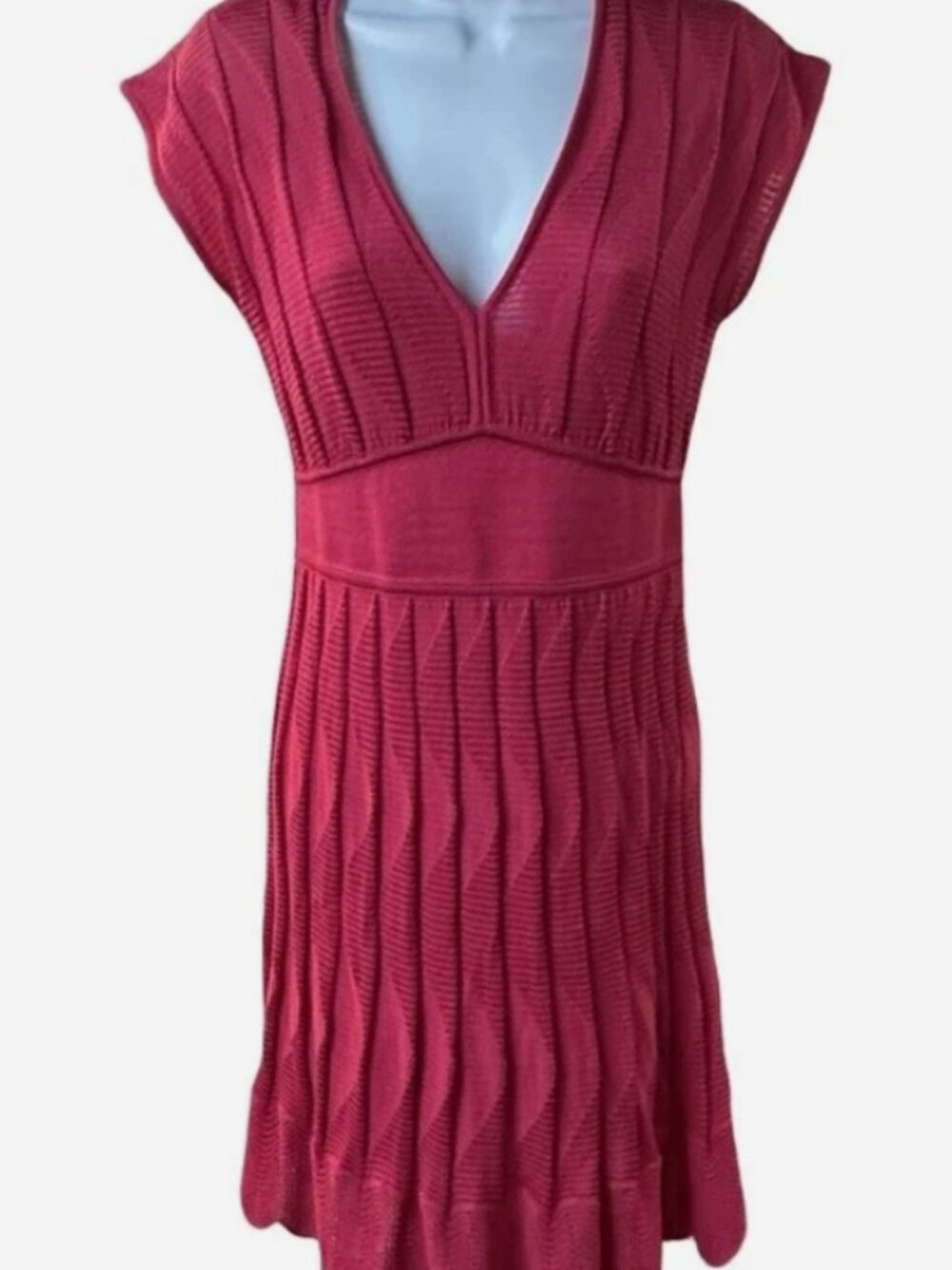 M by Missoni pink ribbed knitted dress
